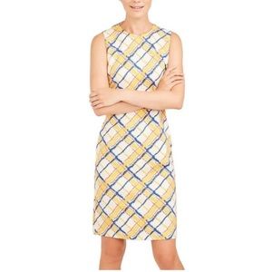 NWT ✨ J. McGlaughlin Devon Yellow Plaid Sleeveless Dress size Small